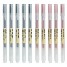 10 개/대 0.38/0.5mm 젤 펜 검정/파랑 잉크 MUJIs 학교 사무실 공급 편지지 비즈니스 서명, 02 0.38mm, 04 5Black-5Red