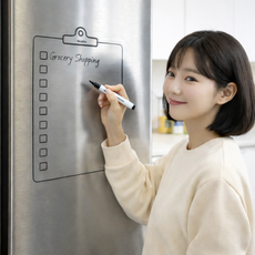 월픽스 붙이는 화이트보드 시트지 점착식 3초 탈부착형, 투명시트 클립보드