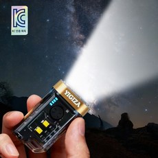 32g 미니 손전등 YIGIZA 손전등 가벼운 초강력 미니 충정식 랜턴 후레쉬 9in1좀라이트 휴대용좀 캠핑 랜턴, 1개, 골드