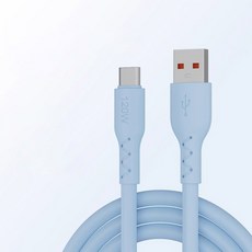 20W 6A USB C 충전 케이블 안드로이드 용 견고한 두꺼운 실리콘 충전기 코드 삼성기기 호환 샤오미 HUAWEI 데이터 라인, Blue, 2m