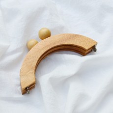 綺綺愛編織 木口金 手袋箱包配件 DIY飾品木製夾框, 原木色, 1個
