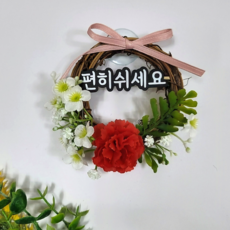 초코코스모스 추모 꽃장식 추모리스 납골당꽃 성묘꽃, 1개, 레드카네이션
