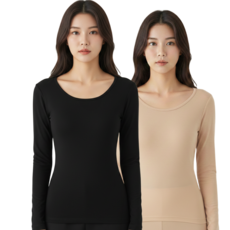 투켄드 초경량 얇은 겨울 내복 발열 내의 상의 두벌 세트