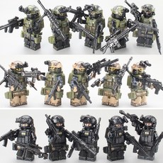 독일 KSK 특수부대 미니피규어 영국 SAS 대원 소년용 블록 장난감 (제3자 제작), 3색 재조립 로켓 발사기