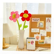 꽃 장식 인테리어 소품 웃는 얼굴 꽃봉오리 화분 데스크 꾸미기 아이 방 꾸미기 귀여운 미소 꽃 오브제, 30cm_핫핑크, 1개