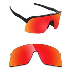 Alphax Oakley Sutro Lite OO9463 선글라스용 편광 교체 렌즈 3쌍 - 블랙+블루+레드, Polarized, Fire Red Mirrored