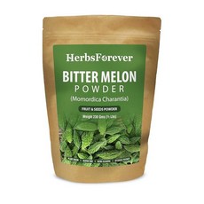 HerbsForever 비터 멜론 파우더 과일 및 씨앗 - 탄수화물 조절 비타민 미네랄 및 쓴맛이 풍부함 - 야생 수확 - GMO 프리 비건 - 2배 효능 | 울트라 클린, 230_GMS, 230g, 1개