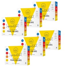 Supernatural 식물 기반 식용 색소 - 블루 레드 오렌지 및 옐로우 천연 식품 염료 파우더 고농축 비건 인공 없음 (4팩) 260614, Flavorless (Blue, Red, Orange, 6 Pack