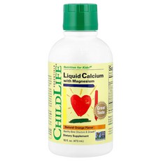 ChildLife Essentials 마그네슘 함유 액상 칼슘 천연 오렌지 맛 474 ml(16온스), 1개