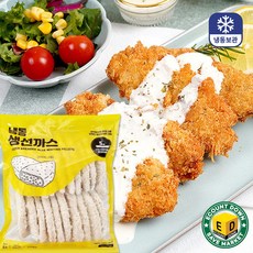 [아이스박스무료] 흰살 생선까스 1kg 청대구살 40% 생선커틀렛, 1개