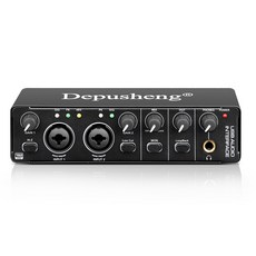 오디오 인터페이스 사운드 카드 모니터링 일렉트릭 기타 라이브 녹음 스튜디오 노래 마이크로, md22-레드, MD22-Black, 3)MD22-BLACK.