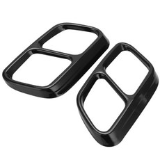 黑色不鏽鋼四出排氣管尾飾罩，適用於10-13年W212 E350 E550，消音器尾喉裝飾，提升愛車運動感, 1個