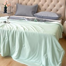 메종드라종 여름이불 시원한 쿨이불 쿨링 냉감, 그린 그레이