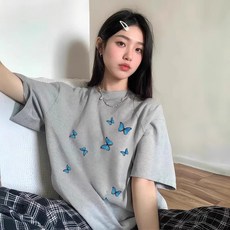 여성용 블랙 반팔 티셔츠 2026년 여름용 순면 다용도 루즈핏 슬림핏 상의