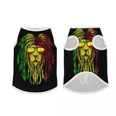 하일레 셀라시에 에티오피아 자라스타파리 애완 동물 조끼 대형 재킷 통기성 의류 의상, 색상: 2. 14 / 크기: D. XXL 사이즈