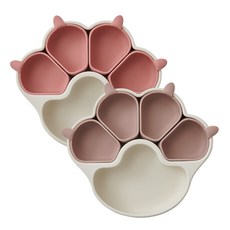 퍼기 유아 자기주도 냥냥 흡착 식판, 브라운, 드라이로즈, 퍼기 유아 자기주도 냥냥 흡착 식판 2종, 1세트