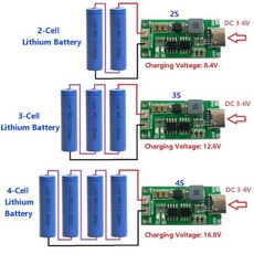 멀티셀 2S 3S 4S 타입-C 8.4V 12.6V 16.8V 스텝업 부스트 리포 폴리머 리튬이온 충전기 11.1V 18650 리튬, 07 3S 4A