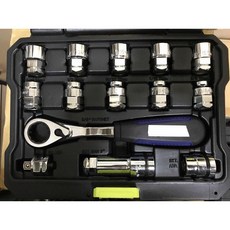 台灣製外銷品 3分(3/8) 穿透棘輪套筒工具組 14件組, 1個