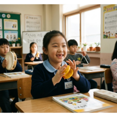 캐스터네츠 맑은소리 리듬 악기 음악 놀이 교구, 1개, 엘로우