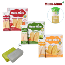 신형 멈멈 유아 쌀과자(13P) 3가지맛 + 케이스 세트 + 일회용빨대 60P, 1세트, 54g, 오리지널+사과호박+야채