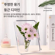 감성 인테리어 투명 아크릴 액자 화병 수경 재배 꽃병 테이블 장식, 1개, 업그레이드 아크릴, 기본 모델명/품번