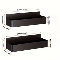 주방 욕실용 다용도 및 2개/4개 선반 자석 선반. 벽걸이 절약형 정리함. 수납 공간 무타공