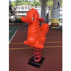 놀이터 스프링 목마 공원 동물 흔들말 시소 야외 흔들의자, 1개, 퍼플