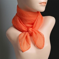 純色百搭大方巾素色文藝舞蹈絲巾韓版職業絲巾，70cm/90cm多尺寸可選，雪紡材質展現優雅氣質, 70*70cm橘色, 1個