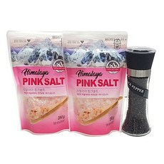 히말라야 핑크솔트 선물세트 소금 + 후추 그라인더 선물세트, 250g