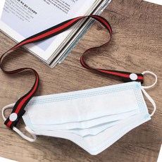 돈에이치 마스크목줄 레드블랙 마스크 스트랩