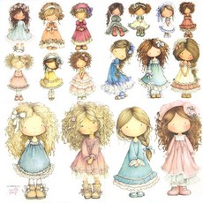 예쁜소녀 냅킨, 1세트, 20개, 혼합색상