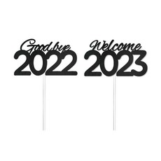 Dine Art年末年會忘年會新年會蛋糕派對裝飾-By 2022歡迎2023, 黑色