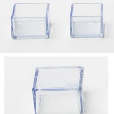 실리콘 테이블 다리 방지 매트 미끄럼 소프트 패드, 정사각형 60x60 투명 4개 세트