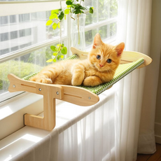물고기 형 고양이 창틀 해먹 창문 선반 실내 창턱 침대머리 베란다 발코니의 공간을 절약할 수 있는 고양이 해먹 펀칭 필요 없어, 1개, Green