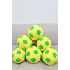 쏠라상사 축구공 쿠션 축구공인형 실내공 스펀지 탱탱볼 소프트볼 층간소음없는 실내놀이, 옐로우 축구공 쿠션