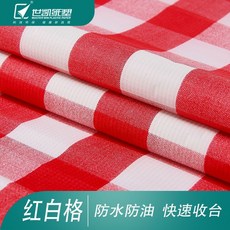 加厚一次性桌布檯布家用長方形防水防油免洗圓桌餐桌布戶外野餐墊, 紅白格1.0*1.4米10張【特厚不透石, 1個