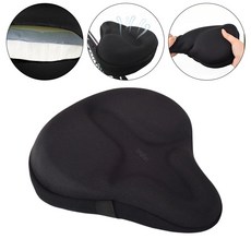 앙플러스 폭신한 자전거 안장 쿠션 커버 여성 남성 실내 자전거 의자, 1개, 블랙색상