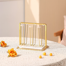 리빙쉘 6P 컵 정리 건조대, 1개, 골드