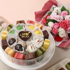 VIP 떡케이크 B 선물세트 생일 케익 기념 생신 칠순, VIP 떡케이크 B+꽃다발12송이, 1세트, 2kg