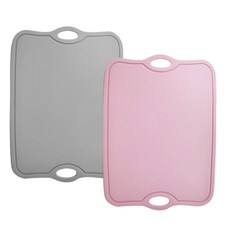 AGAFURA 厚矽膠切菜板 2 種類型, 粉色+灰色