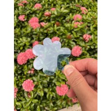 亮黃色花朵造型工藝材料，手工藝裝飾配件，DIY拼貼材料, 透明藍, 1個