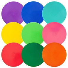 LZKIB 스팟 마커 22.9cm(9인치) 미끄럼 방지 고무 바닥 마커 플랫 필드 콘 폴리 도트 축구 농구 스포츠 속도 민첩성 훈련 및 훈련용 9개, 9inch 9pcs