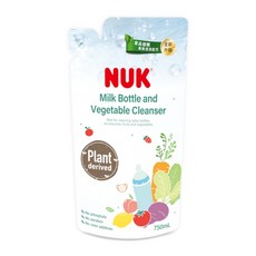NUK 奶瓶蔬果清潔液750ml，植物萃取，溫和清潔，無磷酸鹽，寶寶餐具清潔, 750mL, 1包