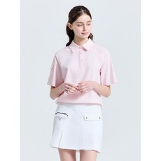 챌린저 여성 베이직 소매포켓 카라 반팔 우븐탑 라이트핑크 CHF2WWT6961LP