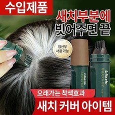{당일배송}순수한 식물성분으로 모발 손상 없음 | 컨실러 염색봉 | 백발 컨실러 염색으로 안전하고 자극없이, 갈색, 3개