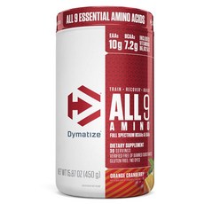 Dymatize 所有 9 種氨基全譜 BCAA 和 EAA, 橙色蔓越莓, 450克, 1個