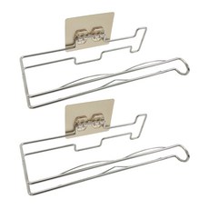 無痕壁掛式捲筒紙架 廚房衛生紙架, 不鏽鋼色, 2個