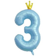 연지마켓 숫자 은박 풍선 대형, 블루 3