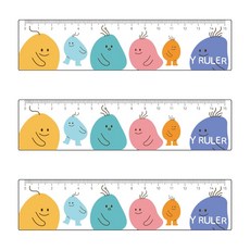 키즈바인더 15cm 자 초등 15센치 자 3개