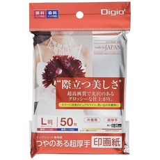 Digio2 사진용지 인쇄용지 광택이 나는 초두꺼운 강광택 L판 50매 Z2919